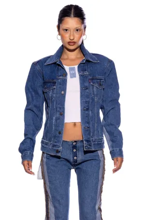 PORTERHOUSE TRUCKER JACKET IN VINTAGE BLUE DENIM