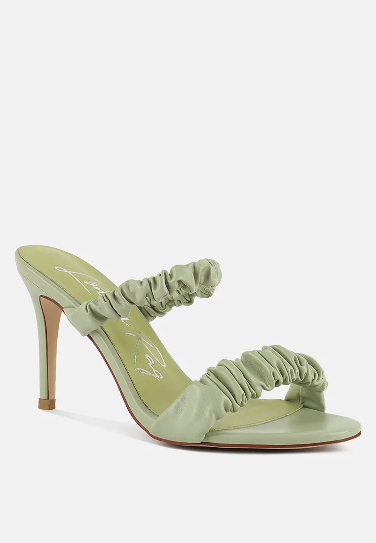 Qualie Ruched Strap Stiletto Sandals