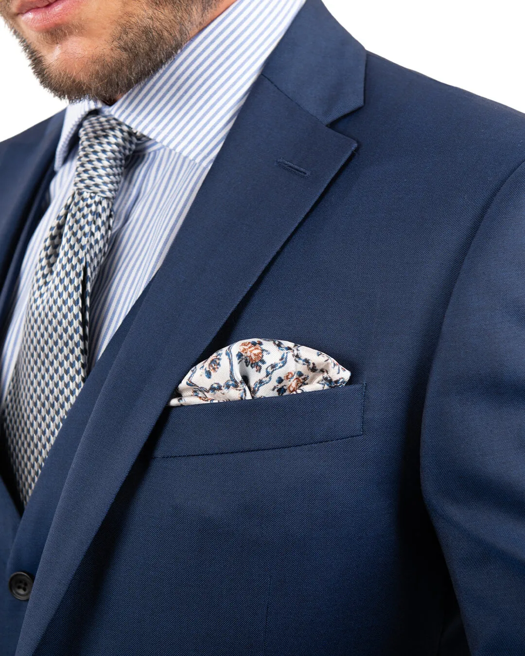 Reda Royal Blue Twill Suit Jacket