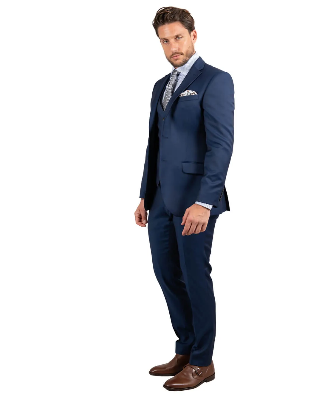 Reda Royal Blue Twill Suit Jacket