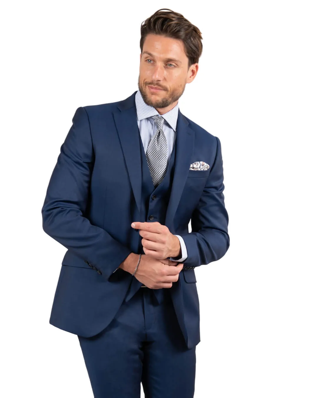 Reda Royal Blue Twill Suit Jacket