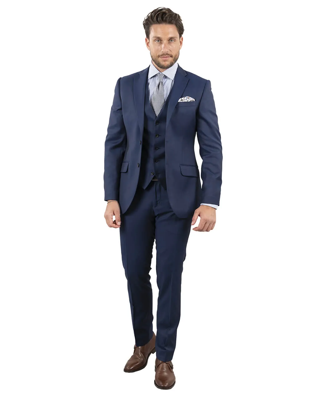 Reda Royal Blue Twill Suit Jacket