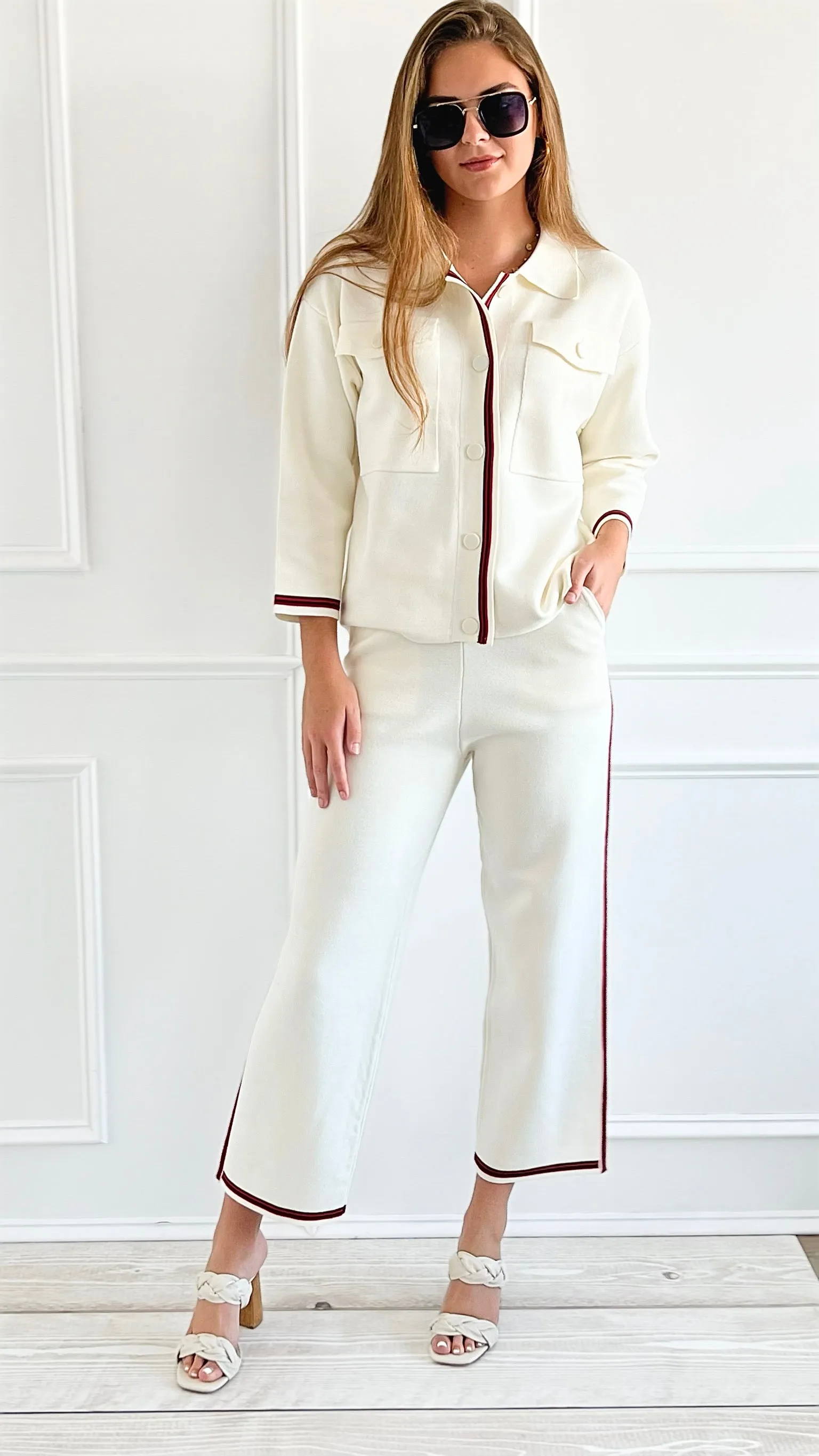 Refined Campus Buttoned Jacket -Ivory