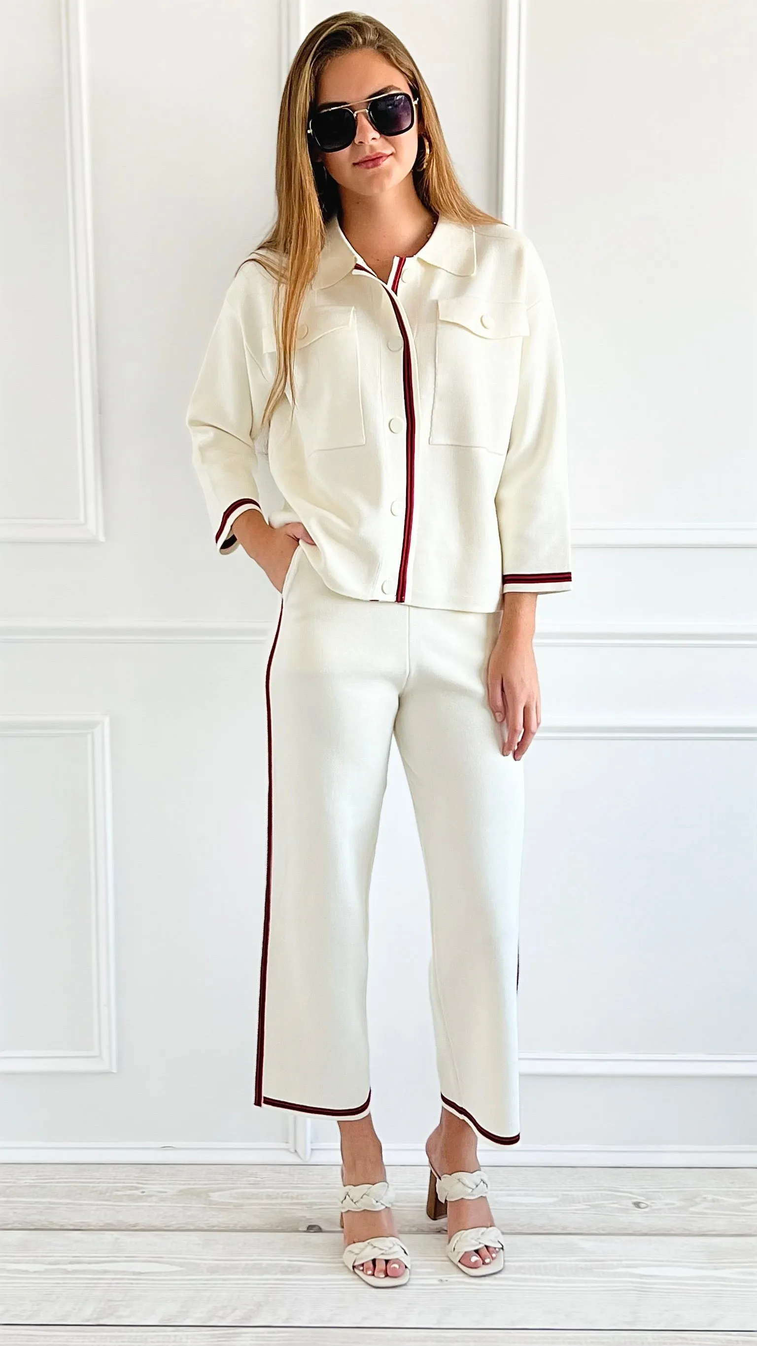 Refined Campus Buttoned Jacket -Ivory