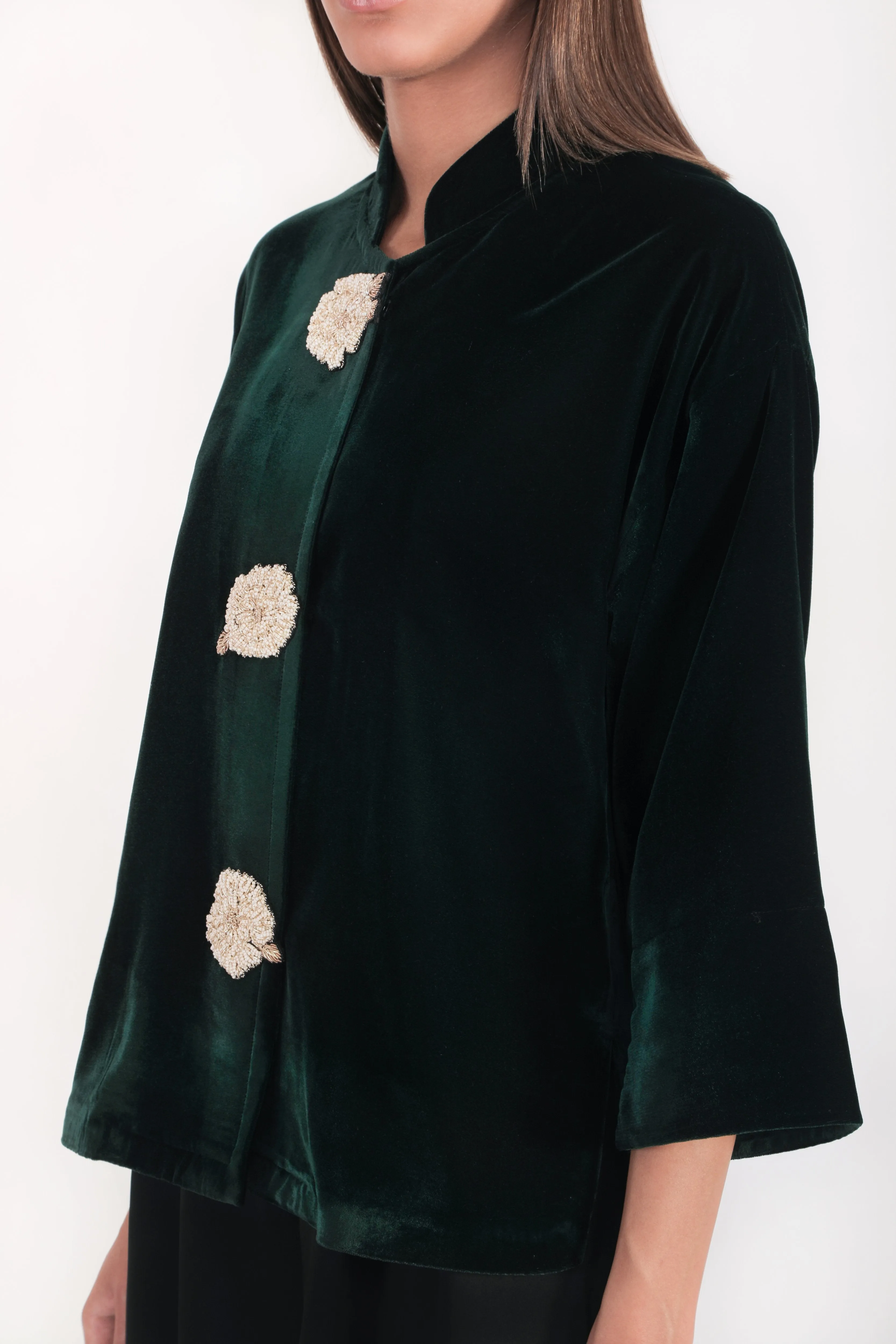 Rosa Velvet Jacket - Emerald by Rosewater House