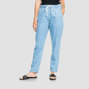 Roxy Slow Swell Denim Trousers Light Blue - Womens