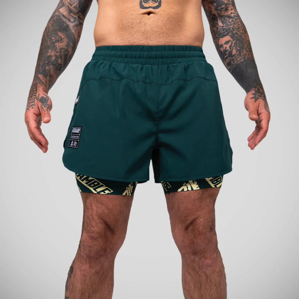 Scramble Logotype Combination Shorts Green