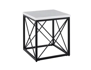 Skyler White Marble End Table