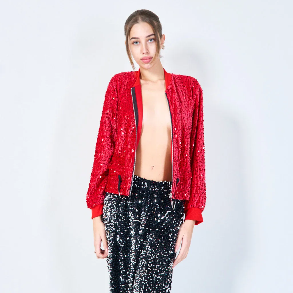 Sparkling sequin bomber jacket wholesale