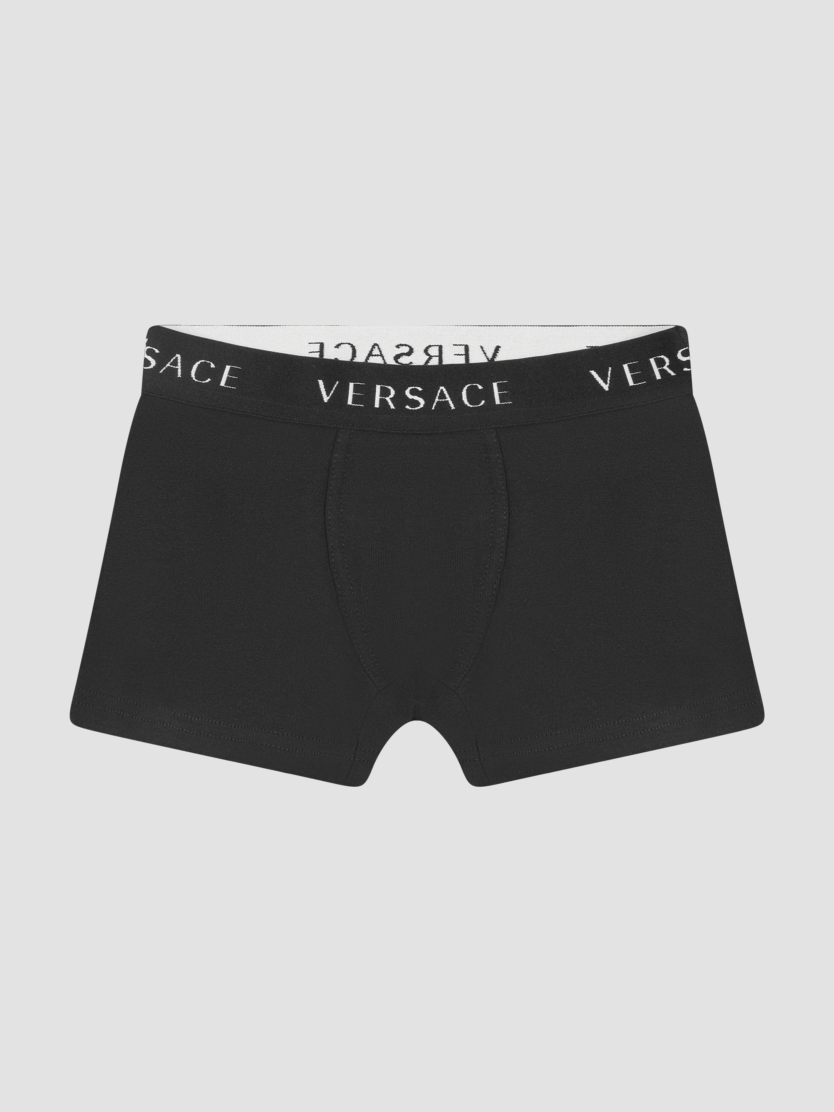 Versace Boys Cotton Logo Band Boxer Shorts Set (2 Pack)