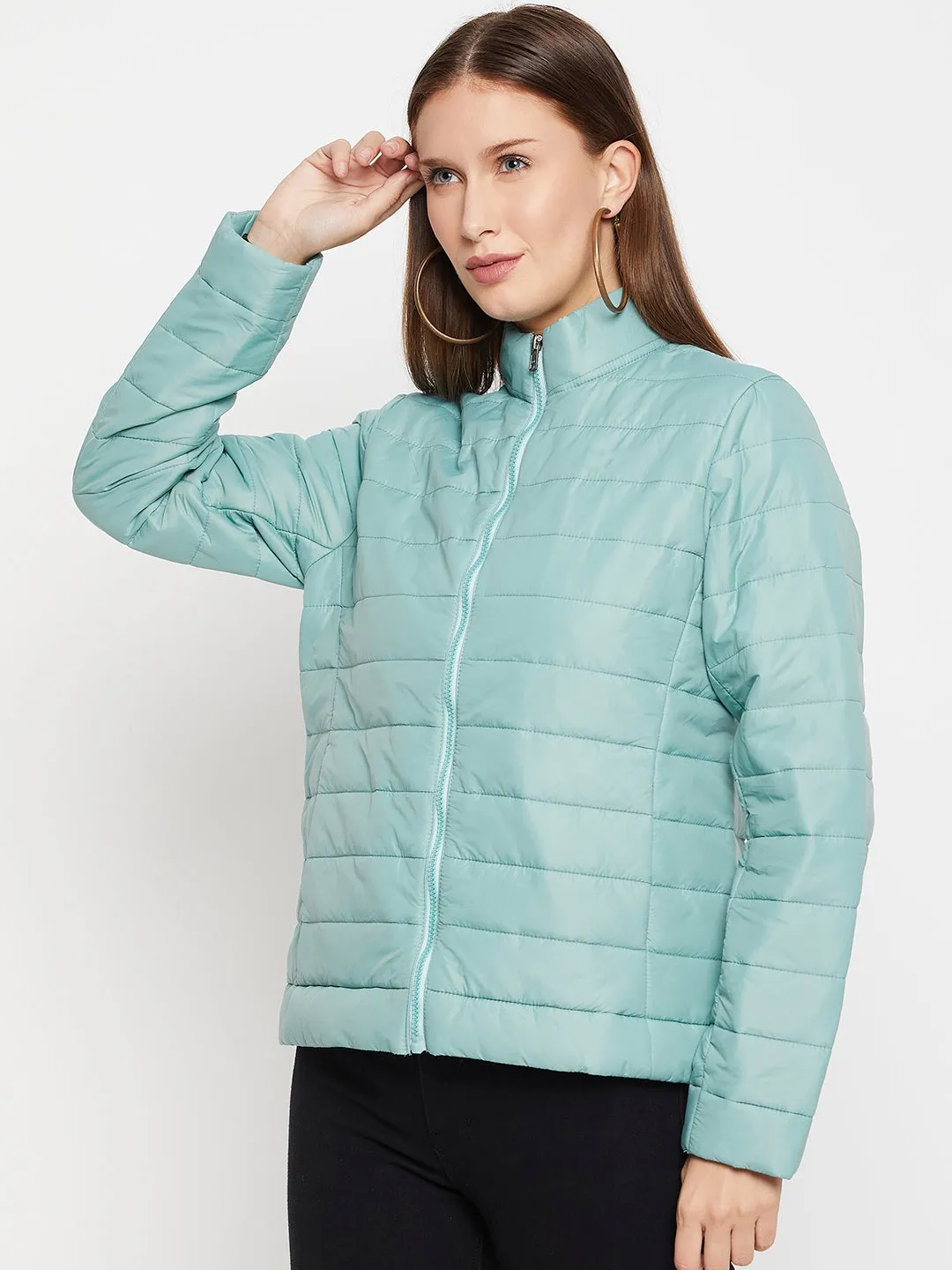 Women's Casual  Mint Quilted  Jacket