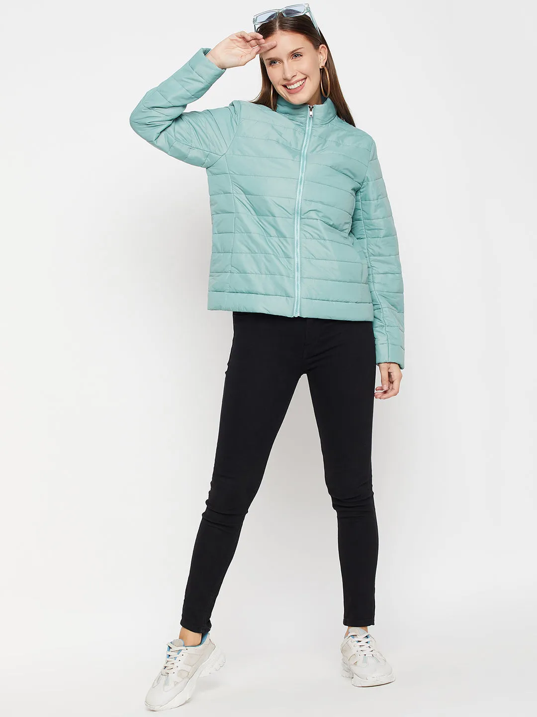 Women's Casual  Mint Quilted  Jacket