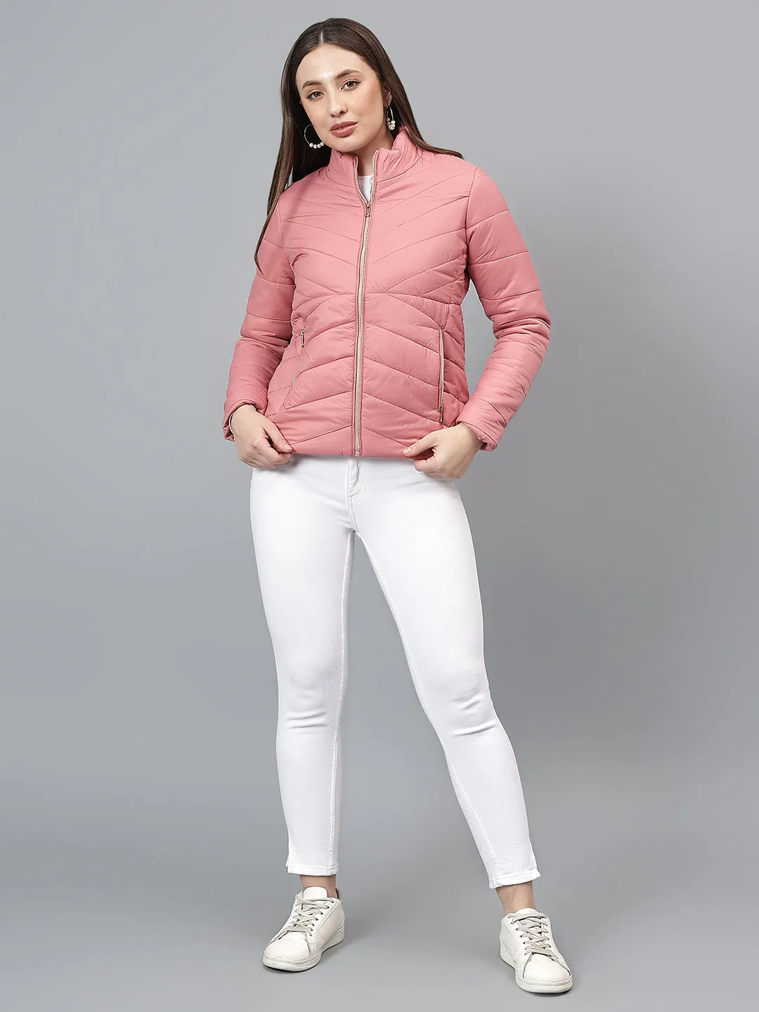 Women's Solid Pink Jacket